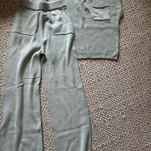 Sincerely Jules Sage Green Knit Lounge set - Lightweight Cozy
